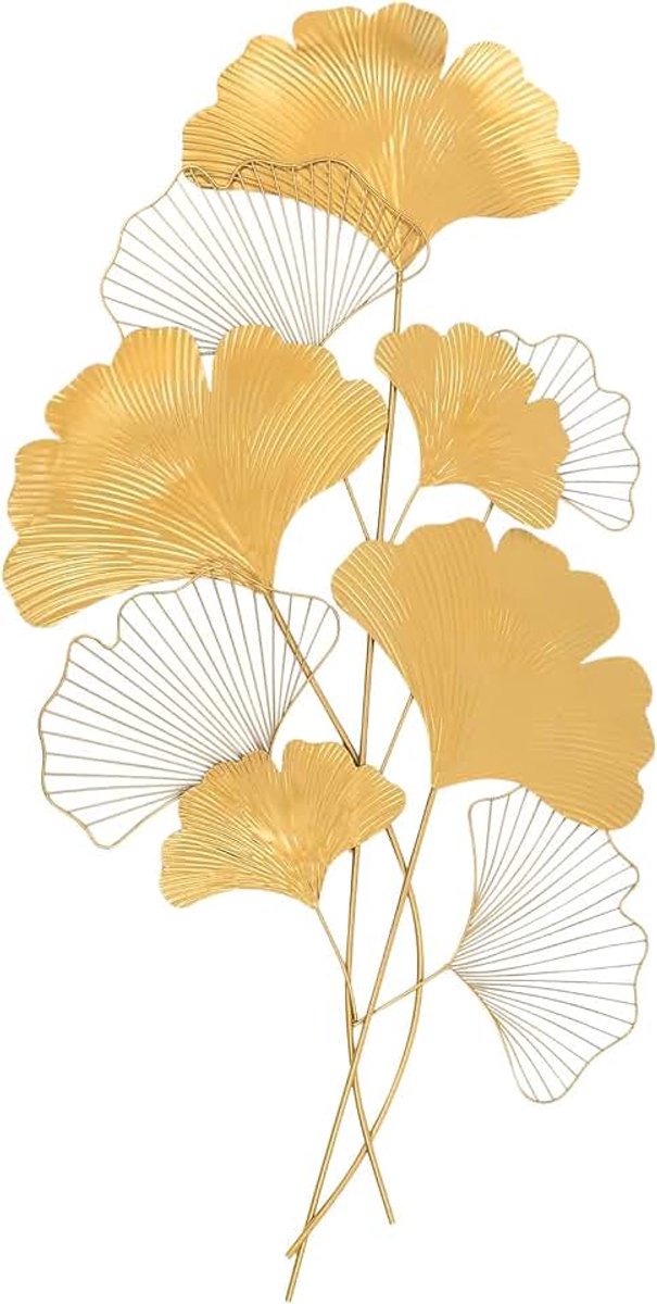 Wanddecoratie Ginkgo-bladeren metalen ginkgo wanddecoratie wanddecoratie rotatie van licht bladeren wandversiering wandsculpturen 3D metalen muurkunst, wanddecoratie, woonkamerdecoratie.
