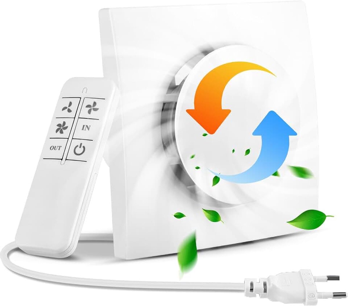100 mm, VMC, badkamer, 130 m³/h, energiebesparende ventilator met afstandsbediening, 2 richtingen, 3 snelheden, krachtige ventilatie, voor badkamer, keuken, toilet