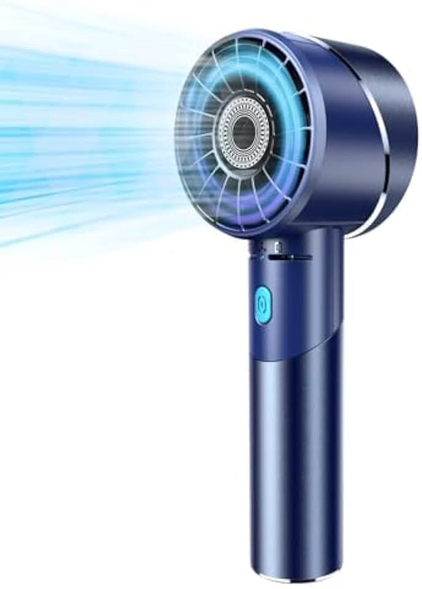 Draagbare ventilator, batterij 2600 mAh, oplaadbaar, USB-ventilator, max. 16 uur, werkventilator, USB-desktop, handventilator met 4 snelheden, voor het bekijken van UEFA
