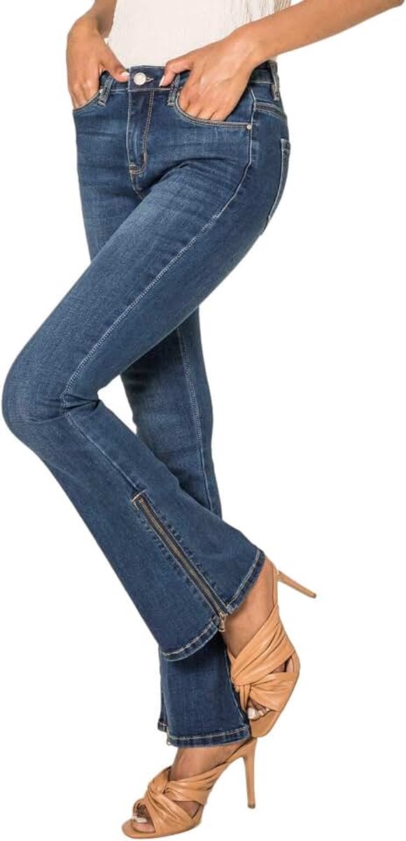 Jeans broek flared bootcut hoge taille broek jeans