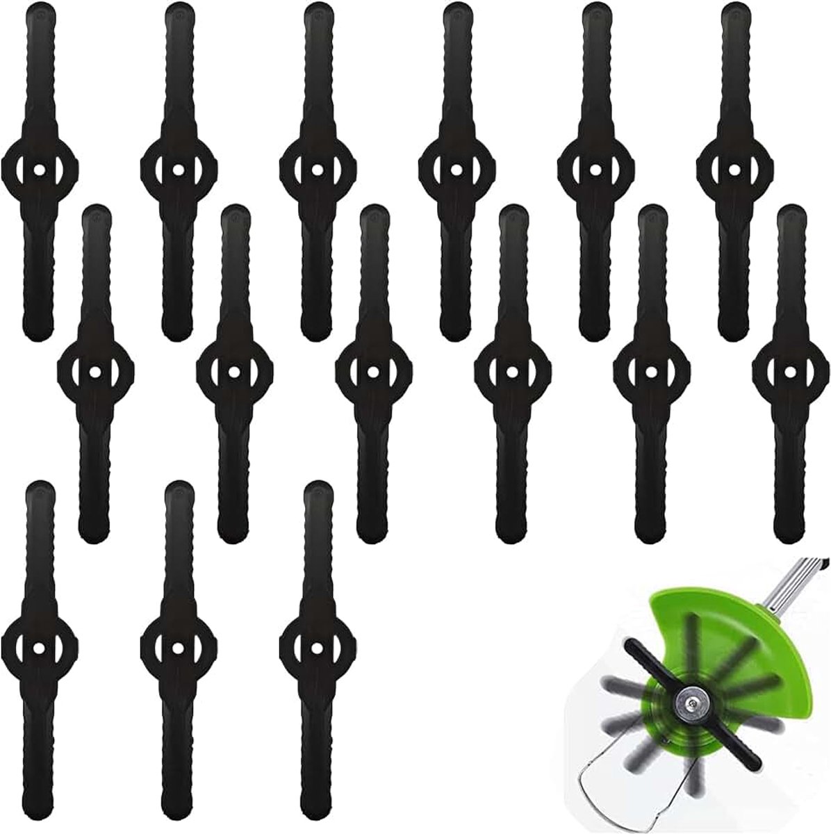 15 stuks vervanging van kunststof 150 mm diameter 5 mm kunststof messen voor grasmaaiers reservemessen compatibel met grasmaaiers