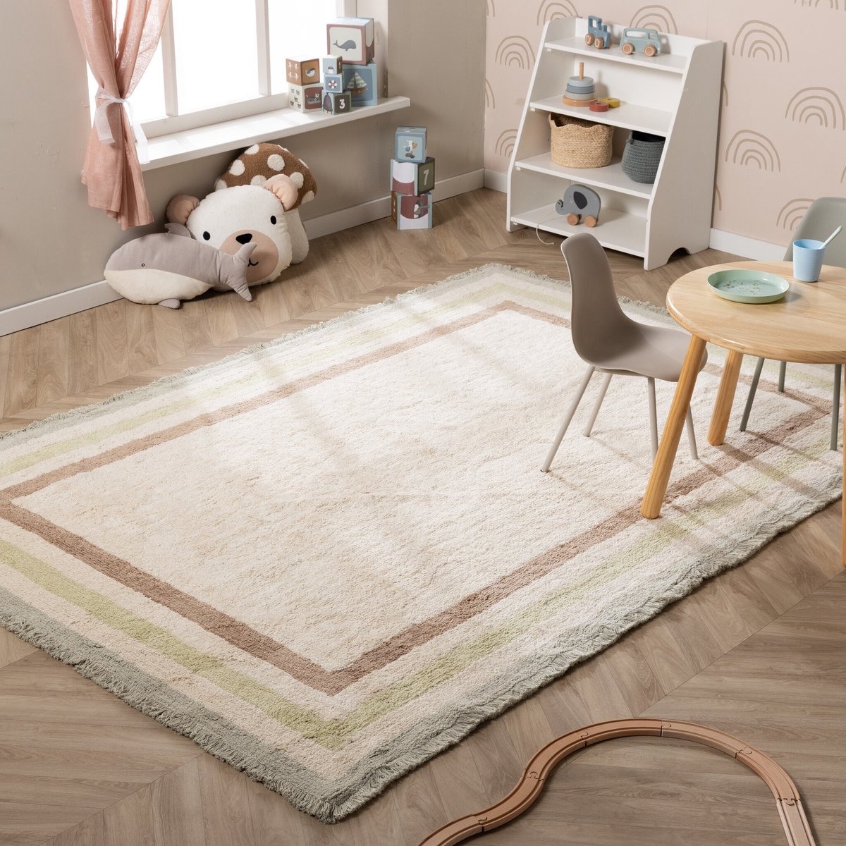 Little Olly Wasbaar kindervloerkleed - Milo Groen - 80x150cm