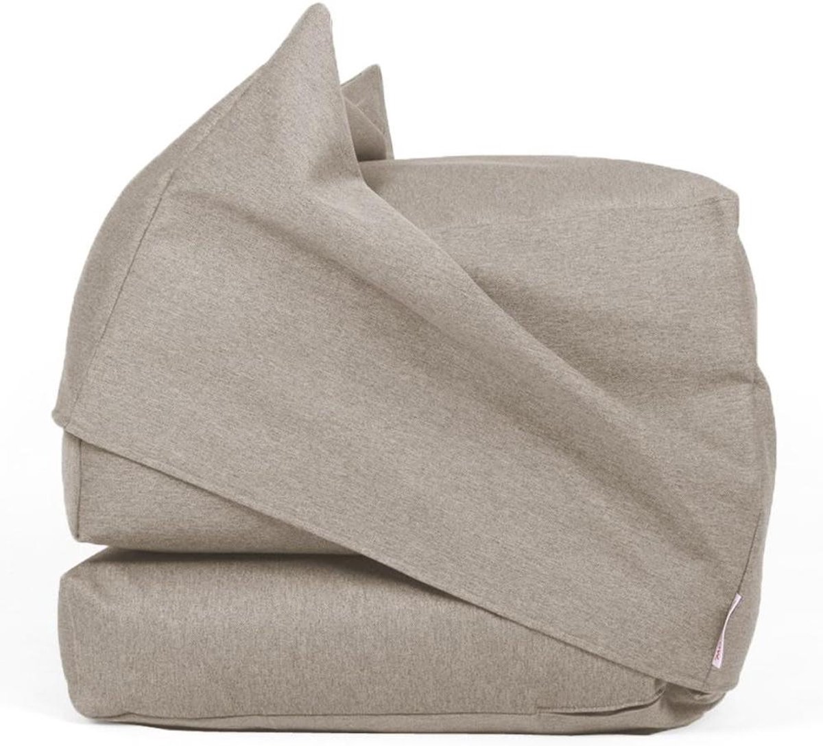 Zitzak Fauteuil - Poef Bed - Ontspannen Zitten - Afneembare Hoes - 190 cm Lengte - Grijs Beige