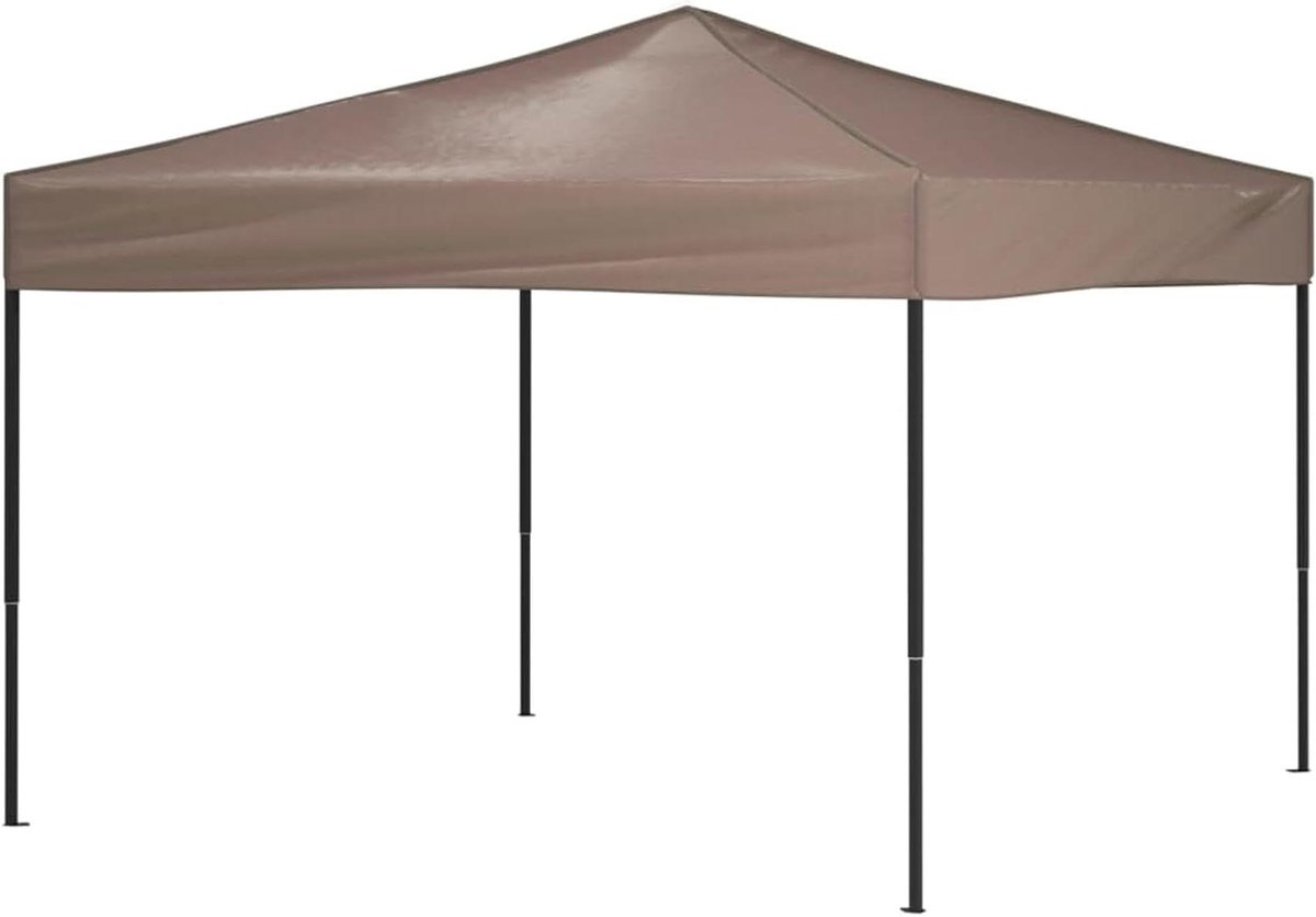 Opvouwbaar Paviljoen - Feesttent Tuin - Buitenfeesten Organiseren - UV- en Waterdicht - 3 x 3 Meter - Taupe