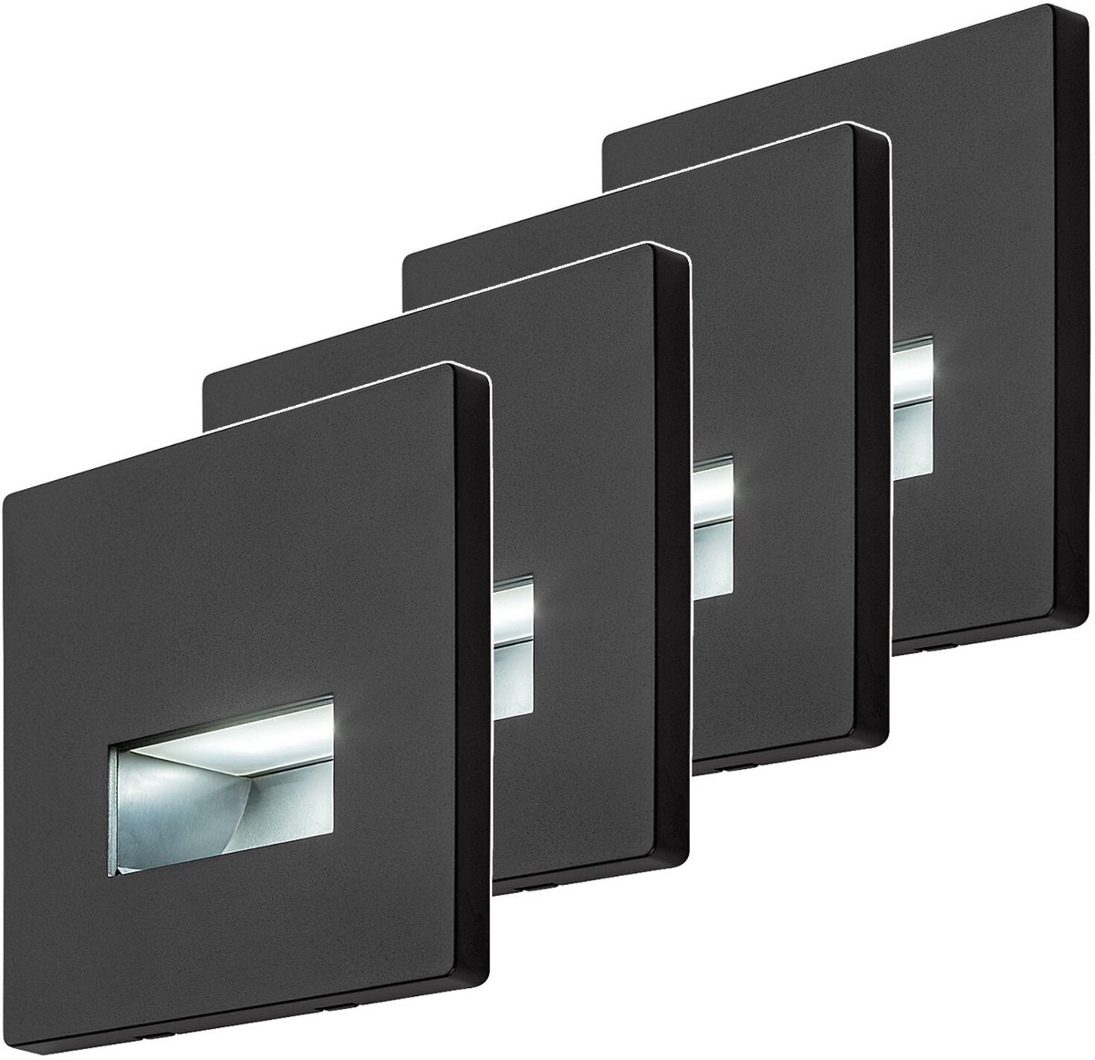 Rabalux Lunca - LED- trapverlichting 4 stuks - 1 W, IP20, zwart, instelbare lichtkleur 3000, 4500, 6500 K, 77195