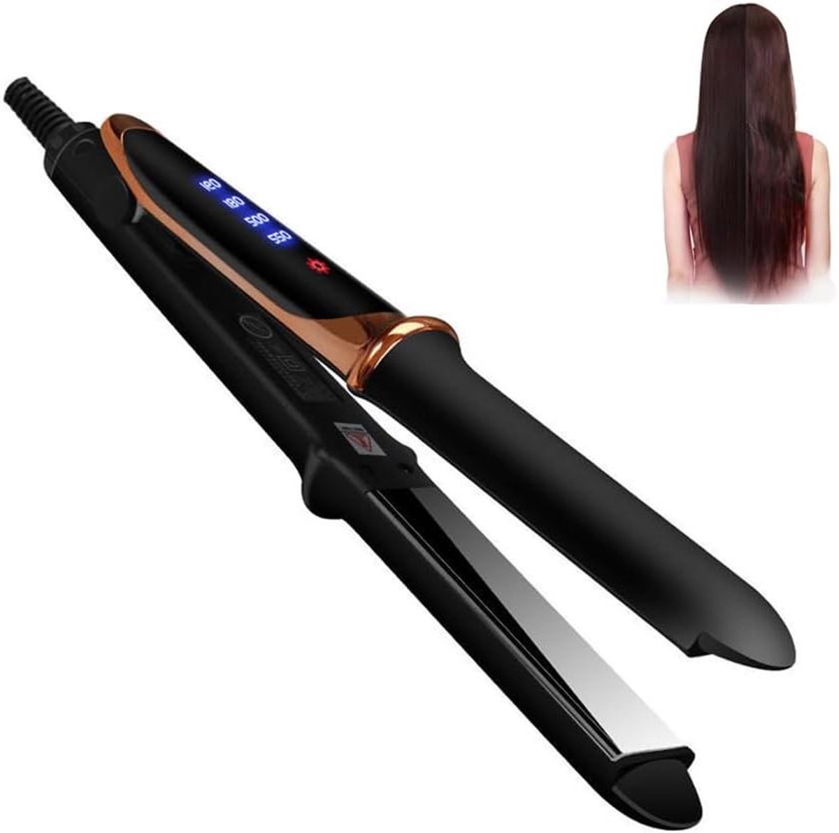 Haar Stijltang - Glad Haar Tool - Stijlvol Haar Creëren - Snelle Opwarming - 315 cm - Zwart