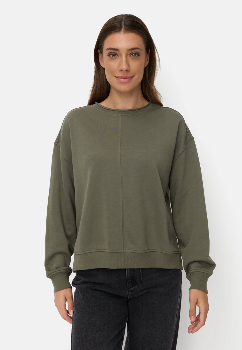 camel active Sweatshirt van katoenmix - Maat womenswear-S - Donkergroen