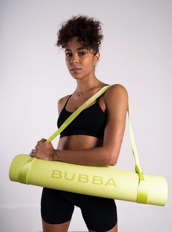 Yogamat - Oefenmat Fitnessmat - Yoga en Pilates - Antislip Oppervlak - 185 x 67 cm - Geel van Yogamat — afbeelding 2