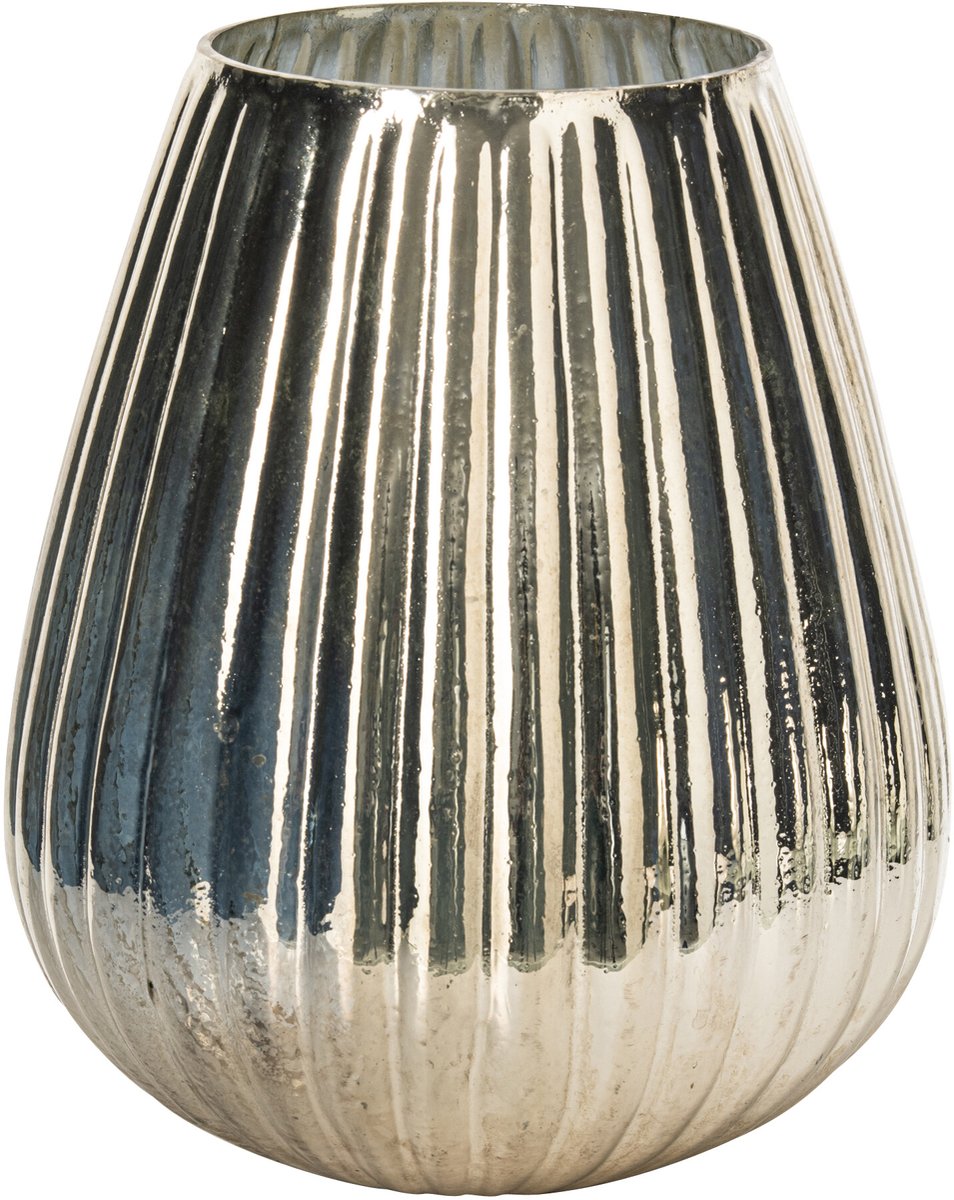 J-Line Kandelaars Chrome - glas - goud - large
