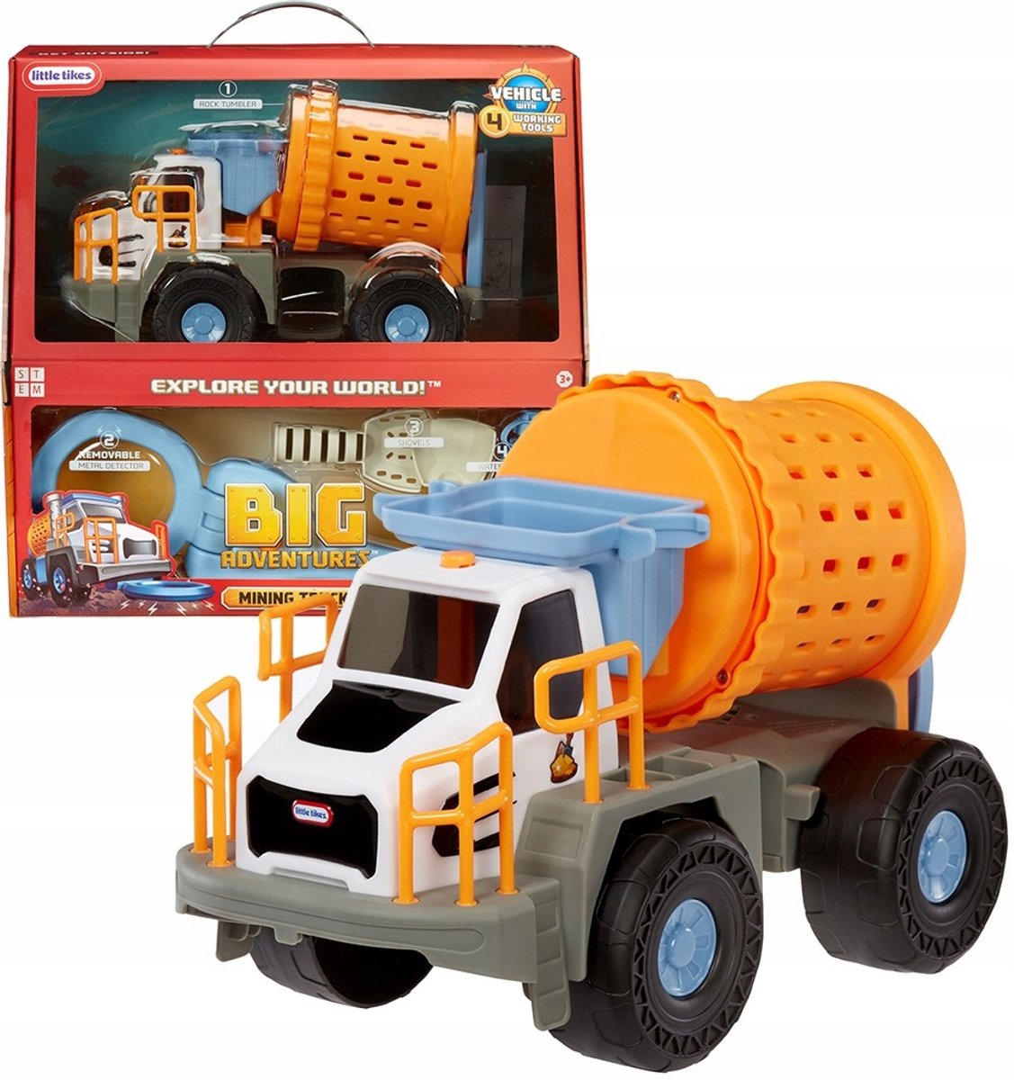 Little Tikes Big Adventures Mijnbouw Vrachtwagen met Metaaldetector & Waterreservoir - 3+
