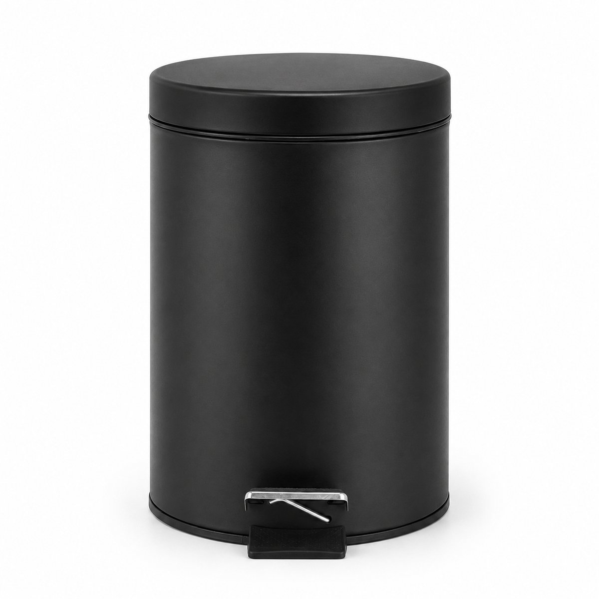 Badkamer Prullenbak Zwart 3L - Pedaalemmer met Uitneembare Binnenemmer - Geurdicht Deksel en RVS Pedaal - Cosmeticabakje voor Badkamer en Toilet - Zwart