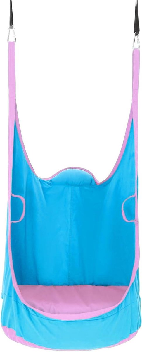 Kinder Hangstoel - Podstoel Tuinstoel - Buiten Ontspannen - Uil Thema Design - 135 x 75 x 55 cm - Blauw