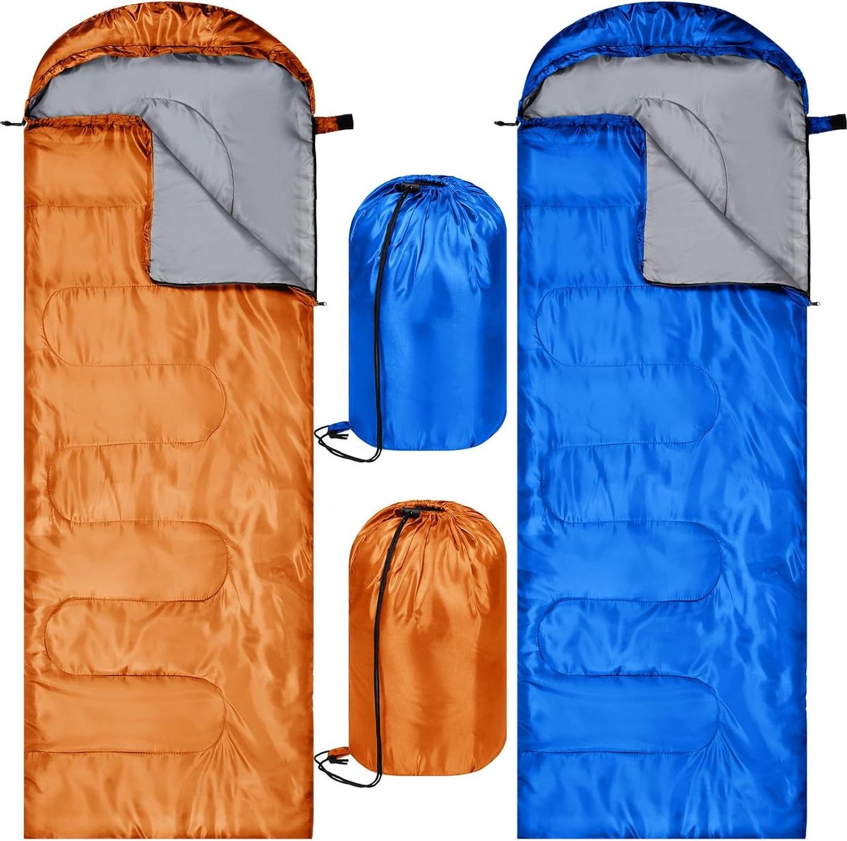 Kampeerslaapzak - Outdoor slaapzak - Buiten slapen - Waterdicht 3 seizoenen - 210 x 75 cm - Blauw Oranje
