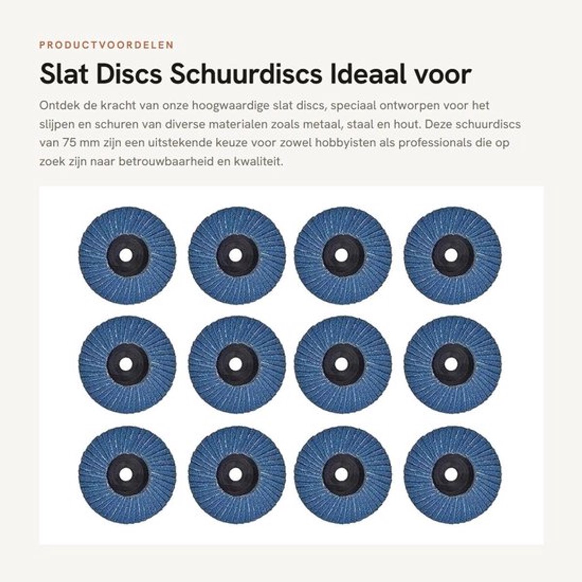 Slijpschijven 75 mm - 12 Stuks - 120 Grit - Flap Disc - Schuurdisc - Geschikt voor Metaal/Hout - Hoge Kwaliteit - Schuurdiscs