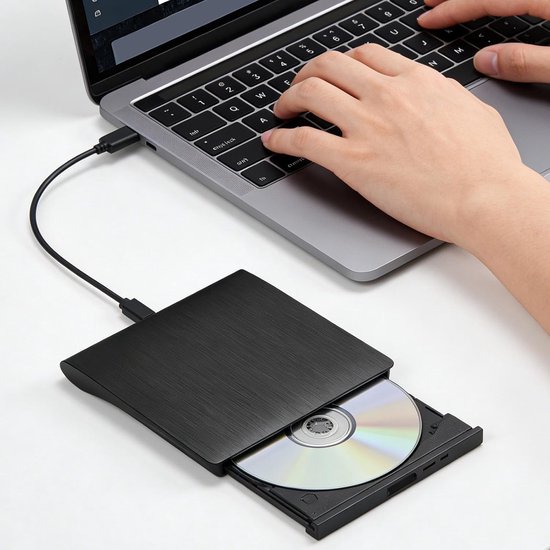 Extern Schijfstation - Schijflezer Brander - Gegevens Overzetten - Hoge Snelheid USB 3.0 - Compact Reisformaat - Zwart — afbeelding 2