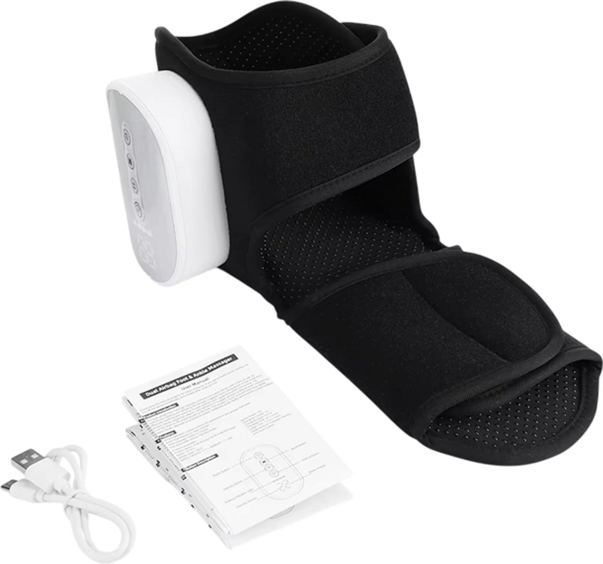 Elektrische Enkel- en Voetmassage met Warmte en Vibratie – 4 Standen Verwarmde Enkelbrace, Voetmassage Apparaat, Gel Kussen Compressie