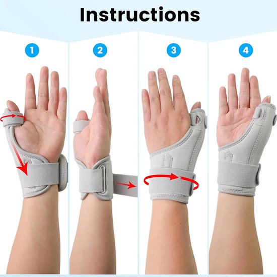 Rechts en links polsbandages, verstelbare duimspalk voor vermindering van duimzadelgewricht, artritis, carpaal tunnelsyndroom, polspijn en vermoeidheid — afbeelding 3