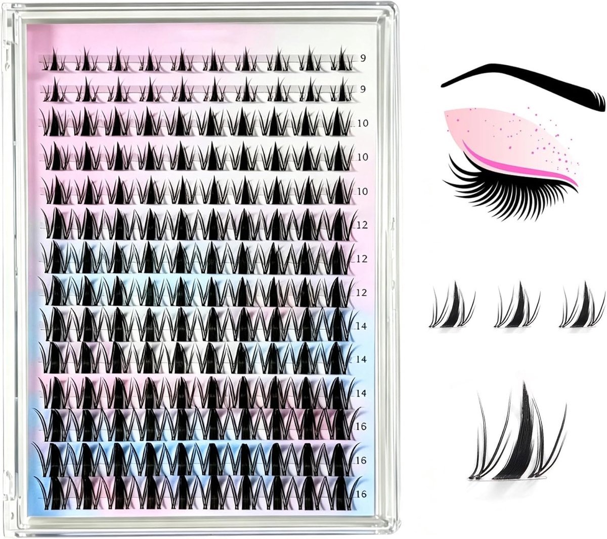 wimperextensies, Manga Fairy Lashes Cluster individuele, natuurlijke anime valse wimpers, voor dagelijks gebruik, feestjes, wimperclusters