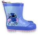 Paarse regenlaars met Stitch en harten erop. Met roze zool.