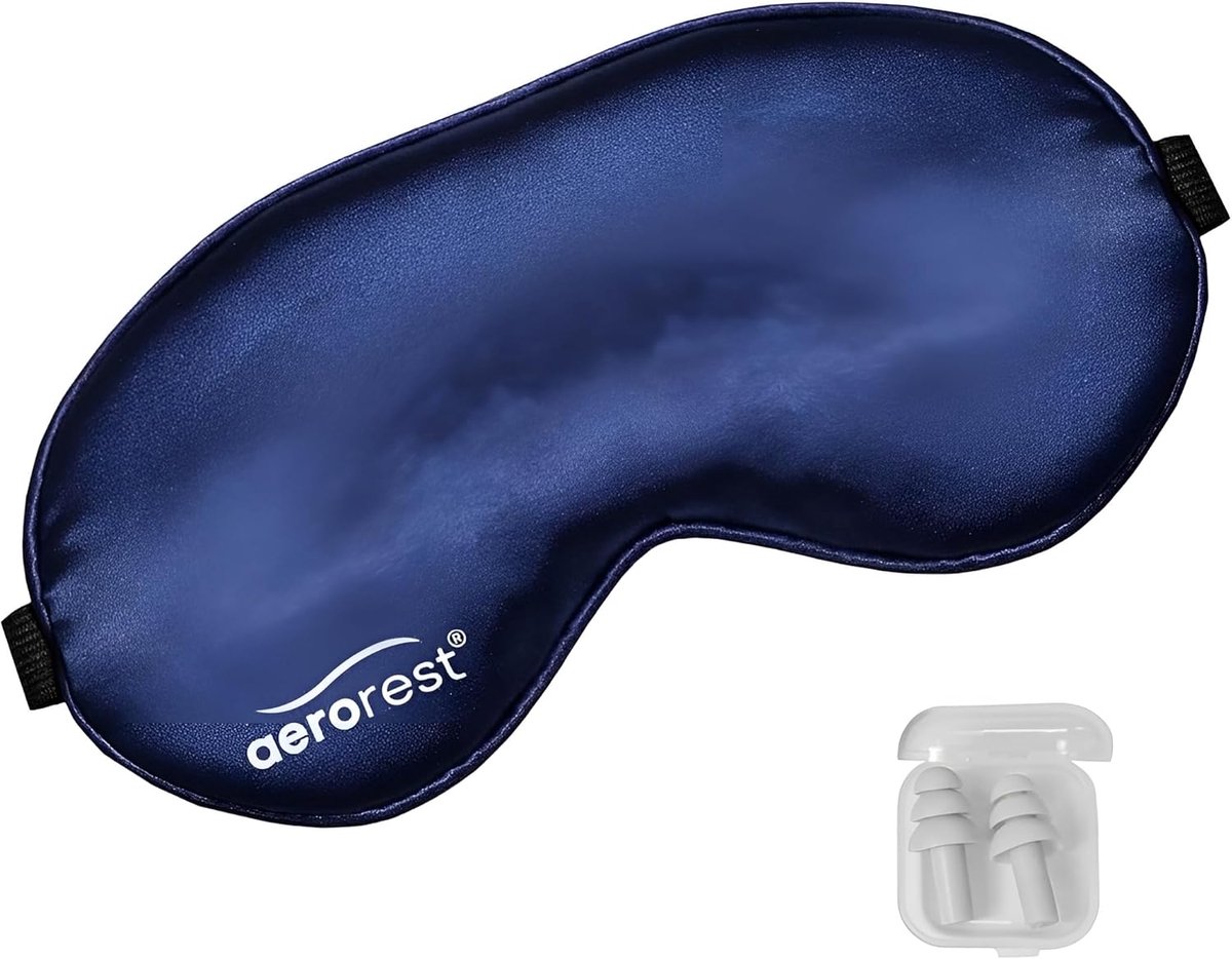 SnelShoppen - Dream Set Slaapmasker en Oordopjes - Zijdezacht, Ademend, Verstelbaar, Ideaal voor Thuis, Reizen, Camping, Ontspanning, Zwart