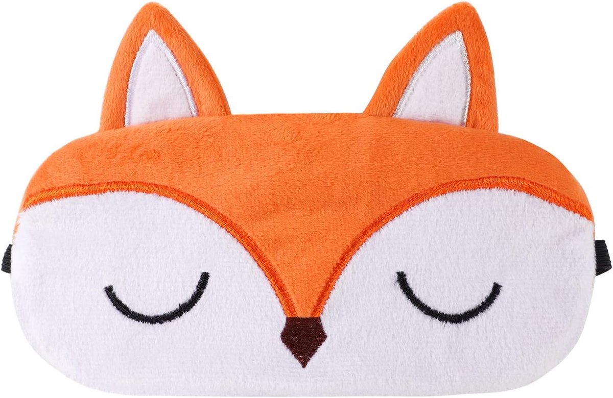 Thijox - Slaapmasker voor Kinderen | Zacht Pluche Oogmasker | Schattige Dieren | Vossen Design | Perfect voor Dutjes, Vliegtuigreizen en Thuisgebruik