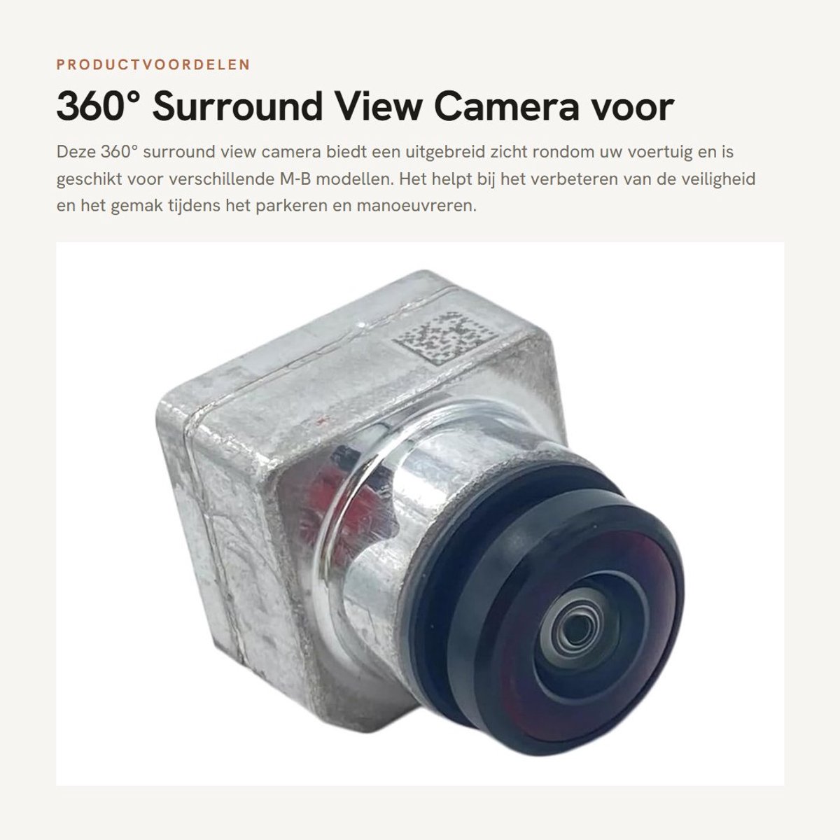 Dailygoods- Surround View Camera 360° - M-B A-Klasse 2018/06-2024/12 - M-B W213/S213/W223 - M-B C257/W206/X290 - Schokbestendig - Eenvoudige installatie