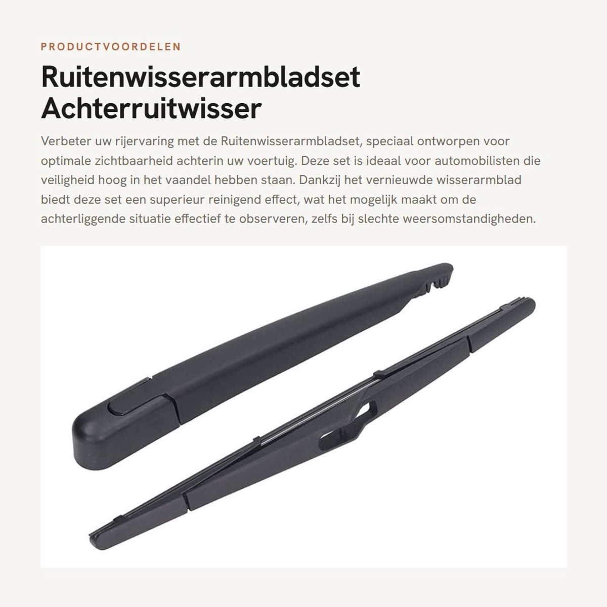 Dailygoods- Ruitenwisserarmbladset Achterruit - Vervanging voor H E-Ruitenwisser - Verbeterde reiniging - Eenvoudige installatie - OE nummers 1273395/1273396 - Verhoogde rijveiligheid
