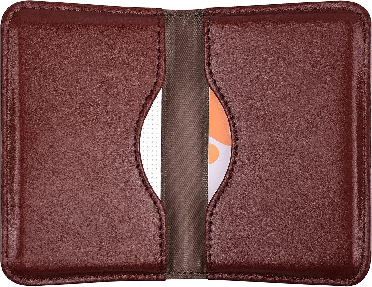 SnelShoppen - Slanke PU Creditcardhouder voor 20 Kaarten, Visitekaarthouder voor Dames en Heren, ID-kaart, Creditcards, Bruin, Modern en Lichtgewicht