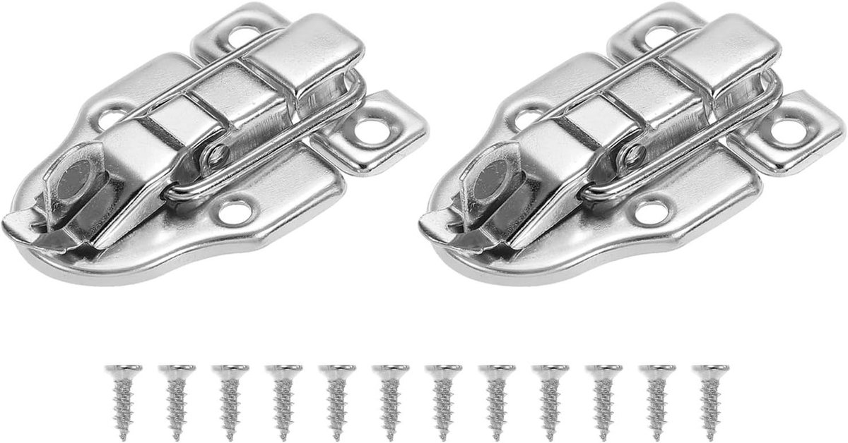 Metalen Sluitingen - Hasp Latch - Kisten Beveiligen - Met Hangslot Gat - 2 Stuks - Zilver