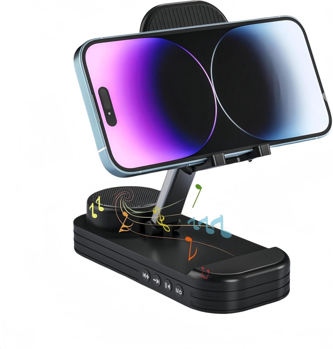 Bluetooth Luidspreker - Telefoonhouder - Video Kijken - HD Surround Sound - 17 cm - Zwart