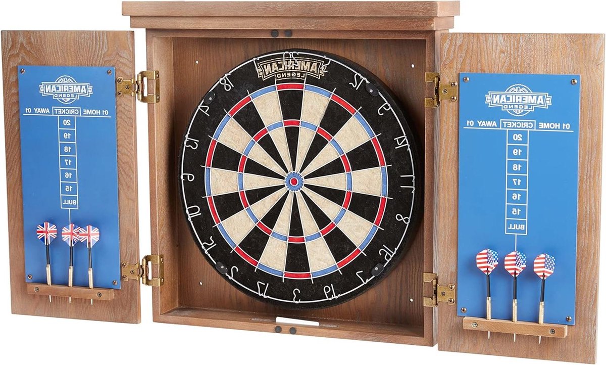 Dartbord Kast - Dart Set - Thuis Spelen - Zelfherstellend Bord - 18 Inch - Zwart