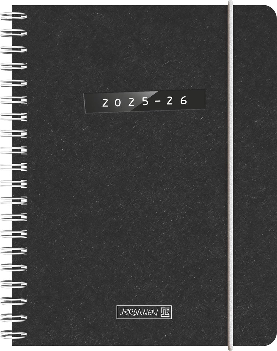Thijox - BRUNNEN Schoolagenda 2025/2026 Monochrome A6 | Karton, Organiseer Je Schooljaar, Trendy Design, Perfect Voor Studenten, Kleur: Zwart/Wit, Com