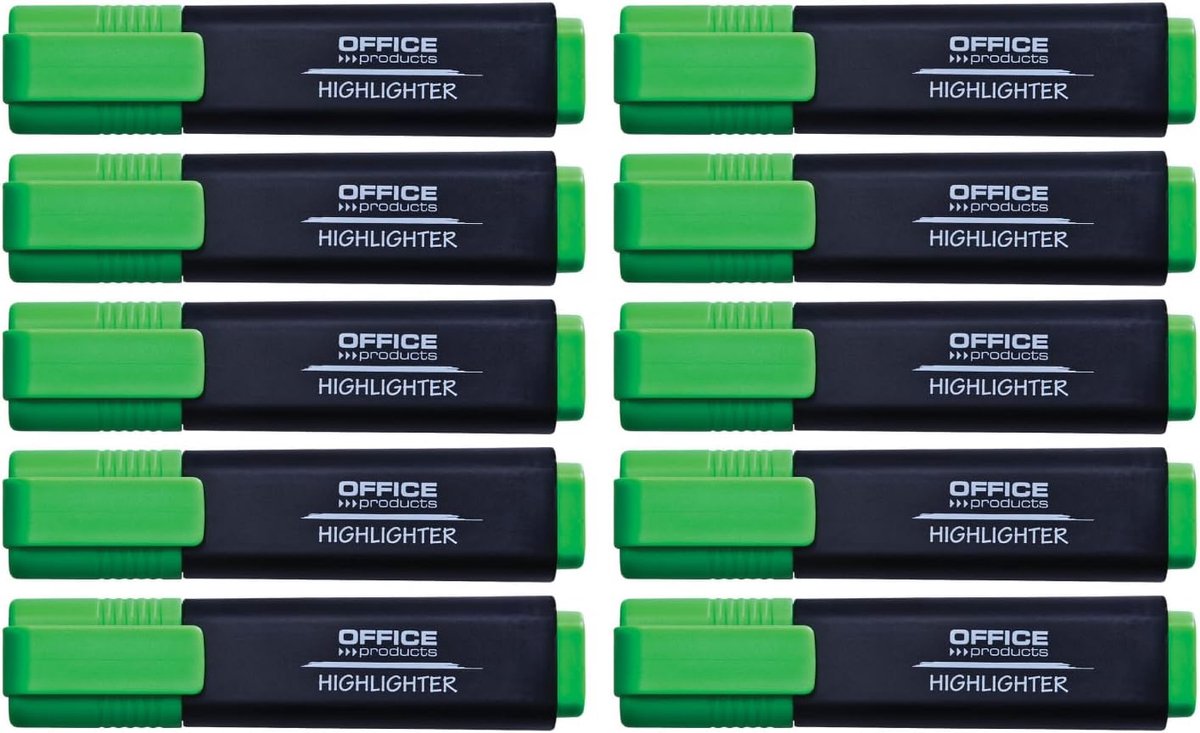 Thijox - Lichtgevende Markeerstiften 10-pack Groen Highlighter Textliner - Niet Giftig, Lijndikte 1-5 mm voor Kantoor, School, Creatief Gebruik