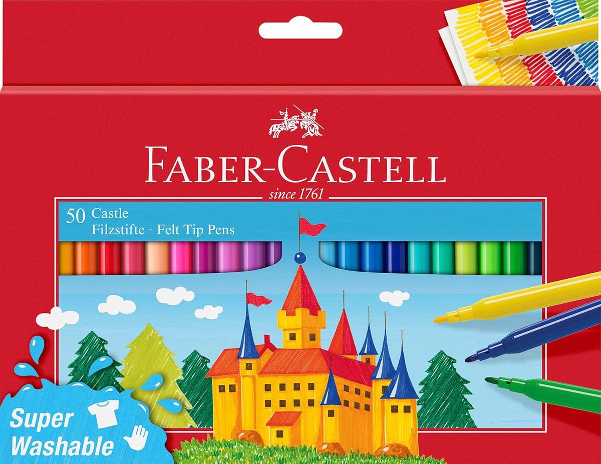 Thijox - Viltstiften Set 50 Stuks - Uitwasbare Viltstiften in Kartonnen Etui - Perfect voor Kinderen, Scholen, Creatieve Projecten, Kleuren en Tekenen