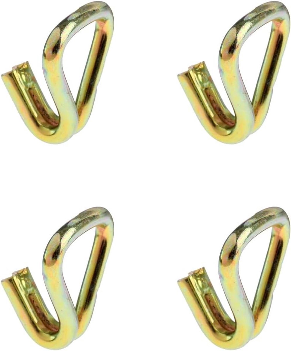 Zware Dubbele J-Haak Ratchet Strap Hooks - 4 Stuks - Vervangingshaken voor Spanbanden, Trailerbeveiliging en Webbing Straps tot 5000kg