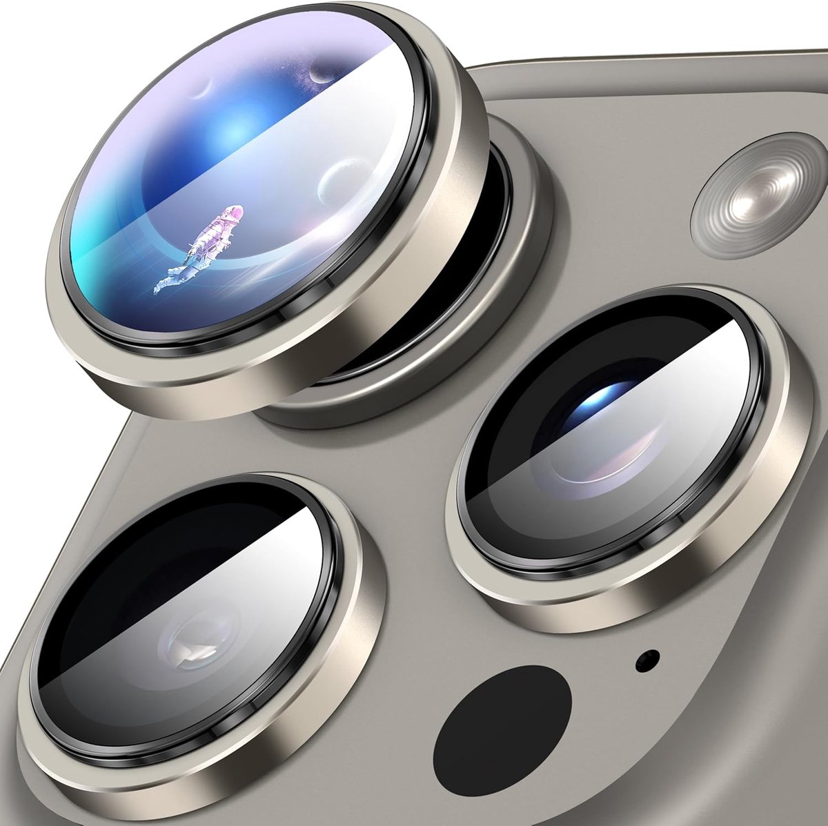 Thijox - Diruite Camera Lens Protector voor iPhone 16 Pro/16 Pro Max - Convex Platform HD Glas + Aluminium Frame - Lensbescherming voor Fotografie en