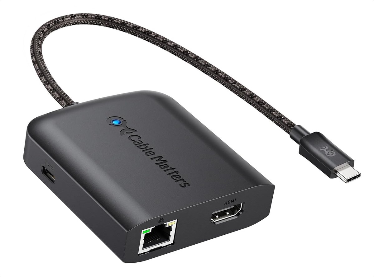 Thijox - USB-C HDMI Hub 8K met Oplaadfunctie, 2 USB 3.0 Poorten, Gigabit Ethernet, Zwart - Multipoort Adapter voor Laptop, PC, TV, Gaming