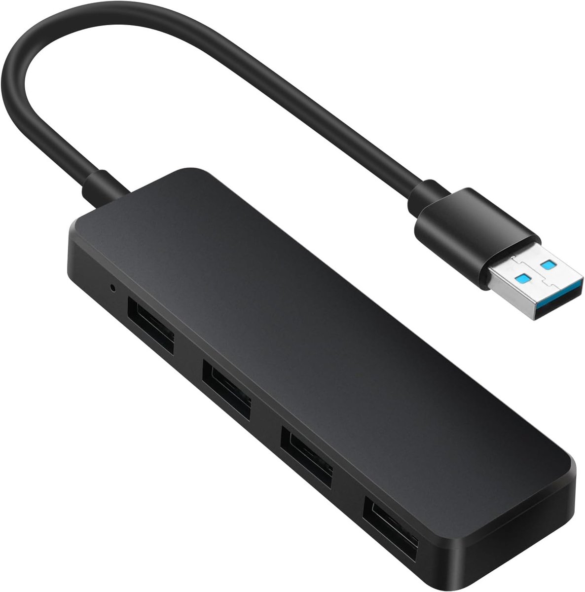 Thijox - USB Hub 4 Poorten USB 3.0 Data Hub, Snelle Gegevensoverdracht 5 Gbit/s, Ultradraagbaar voor MacBook, PC, Laptop, iMac, Surface Pro, XPS, USB