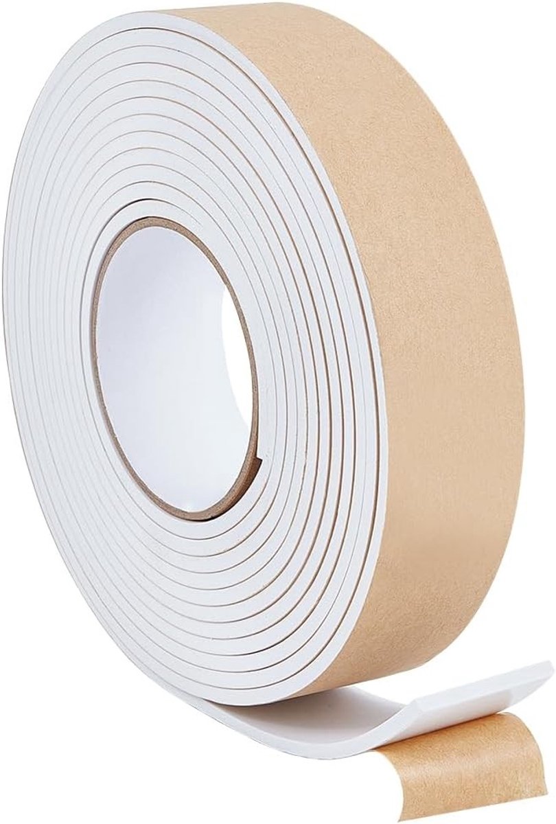 5M Zelfklevende Foam Strip 40mm x 4mm, Isolatie Tape voor Ramen, Deuren en Auto's, Hoge Dichtheid Weerstrip voor Effectieve Isolatie en Geluidsdemping
