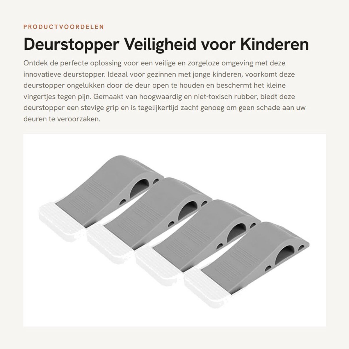 Inovra- Deurstoppers 4 Stuks - TPR Rubber - Antislip Deurwig - Veilig voor Kinderen - Lichtgewicht en Duurzaam - Inclusief Houder