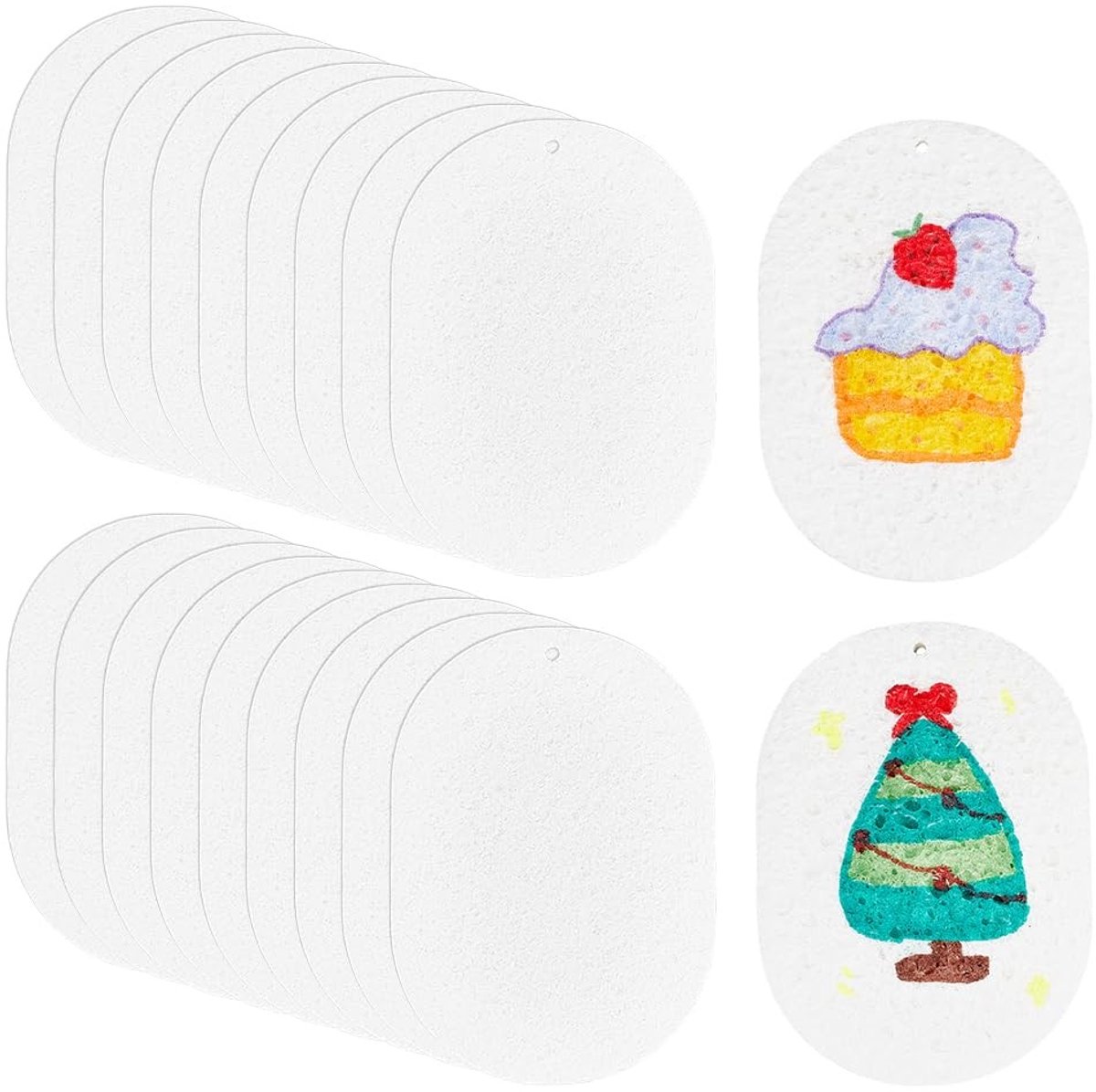 Inovra- Schilderpapier 20 Stuks - Ovaal - 115 x 83 mm - 2 mm Dik - Voor 3D-Acrylschilderen - Geschikt voor Knutselen - Schildermateriaal