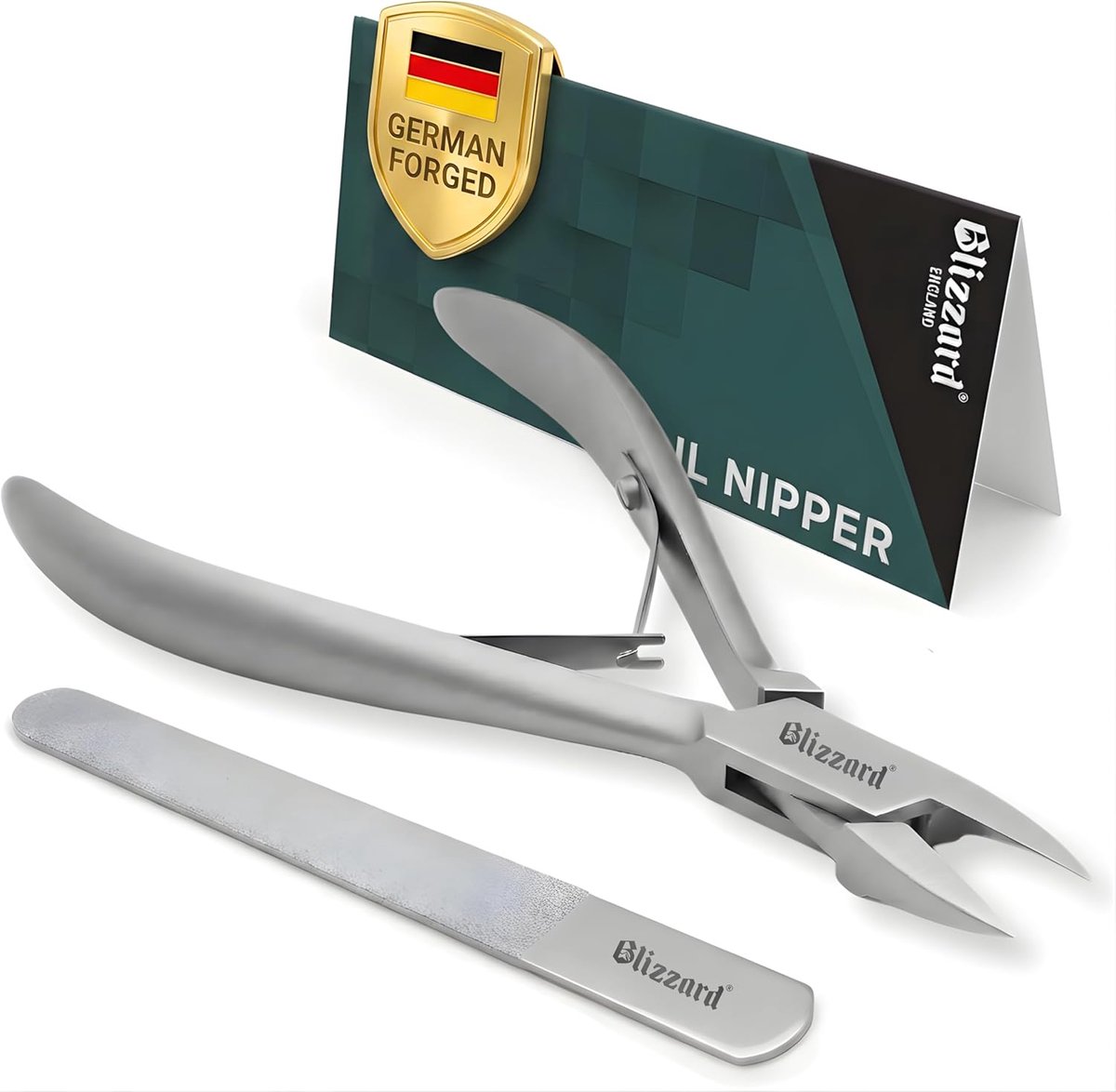 Thijox - Professionele Nagelknipper Hoektang voor Ingegroeide Teennagels - 13 cm Duitse Gesmede Nagelschaar Set voor Mannen - Rechte Bek Pedicure Nage