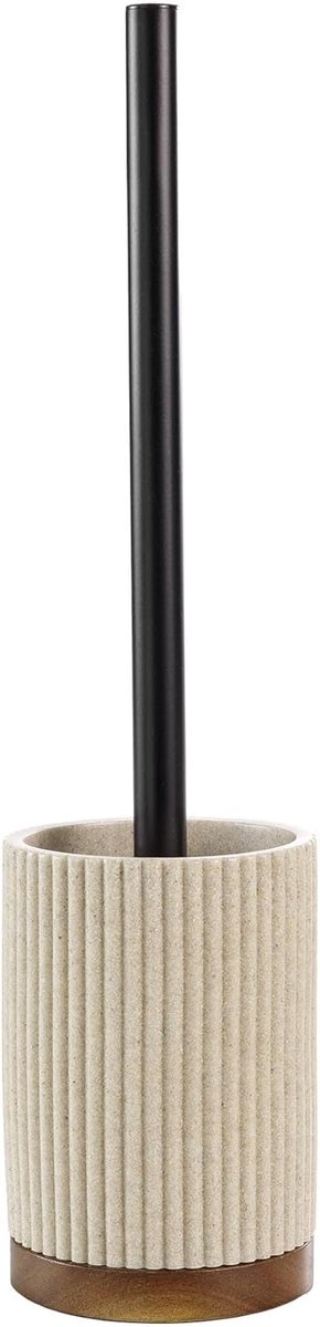 SnelShoppen - Toiletborstel Set Niagara Natuurlijk - Douceur d'Intérieur - 9,1 cm x 38,5 cm - Polyhars & Acacia - Elegant Design voor Badkameraccessoi