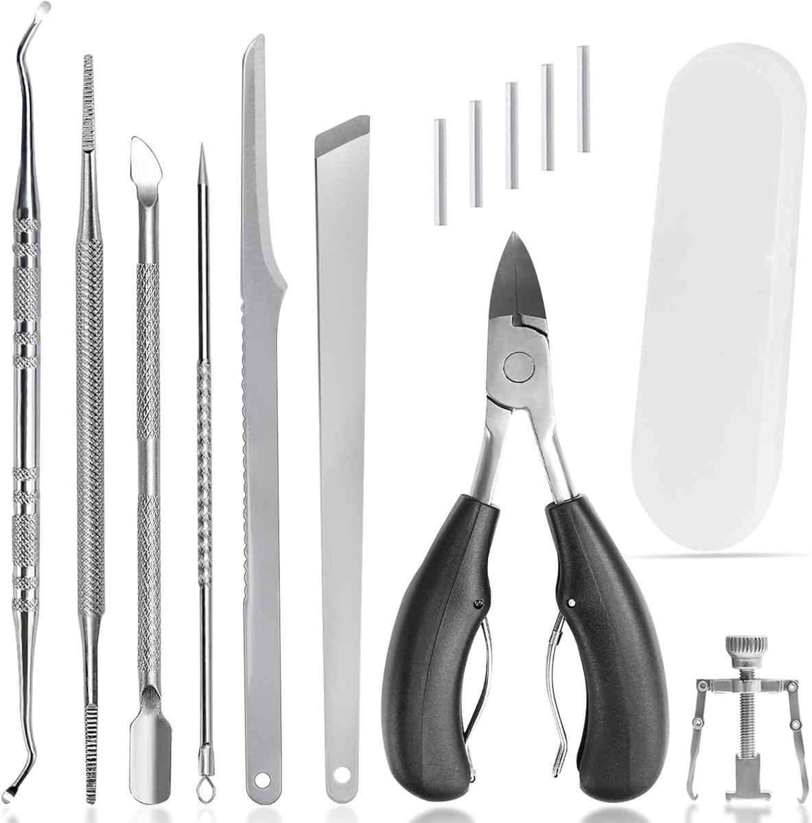 SnelShoppen - Ingrown Toenail Set, Professionele Pedicure Set voor Ingegroeide en Dikke Teennagels, RVS, Inclusief Opbergdoos, Voetverzorging, Nagelco