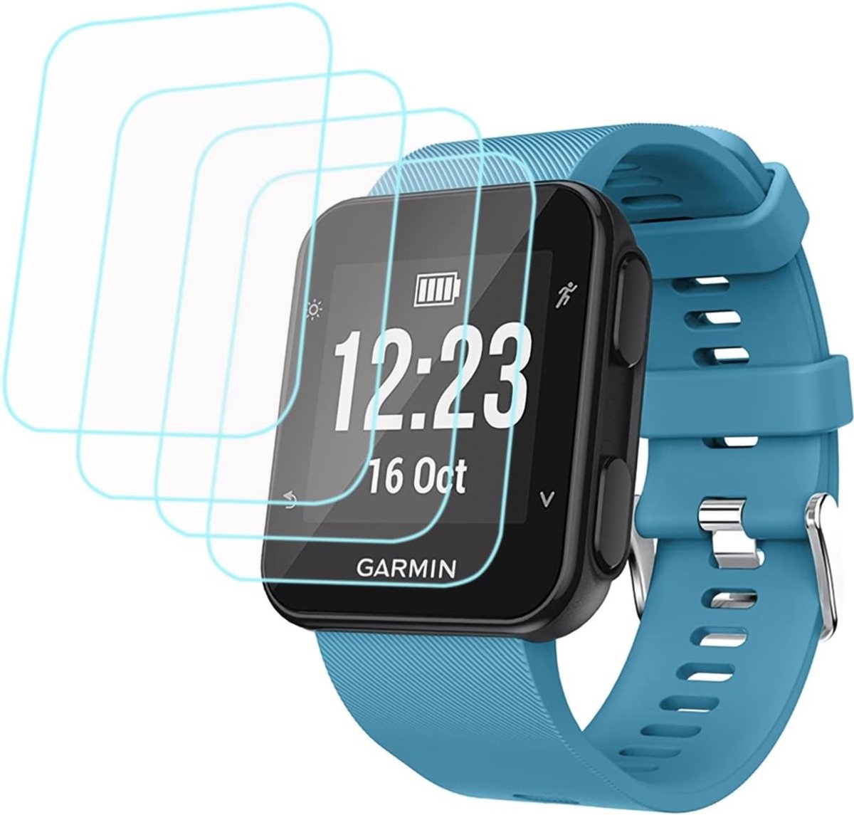 Set van 4 Beschermfolies voor Garmin Forerunner 35 - Gehard Glas, Antikras, Volledige Bedekking voor Smartwatch