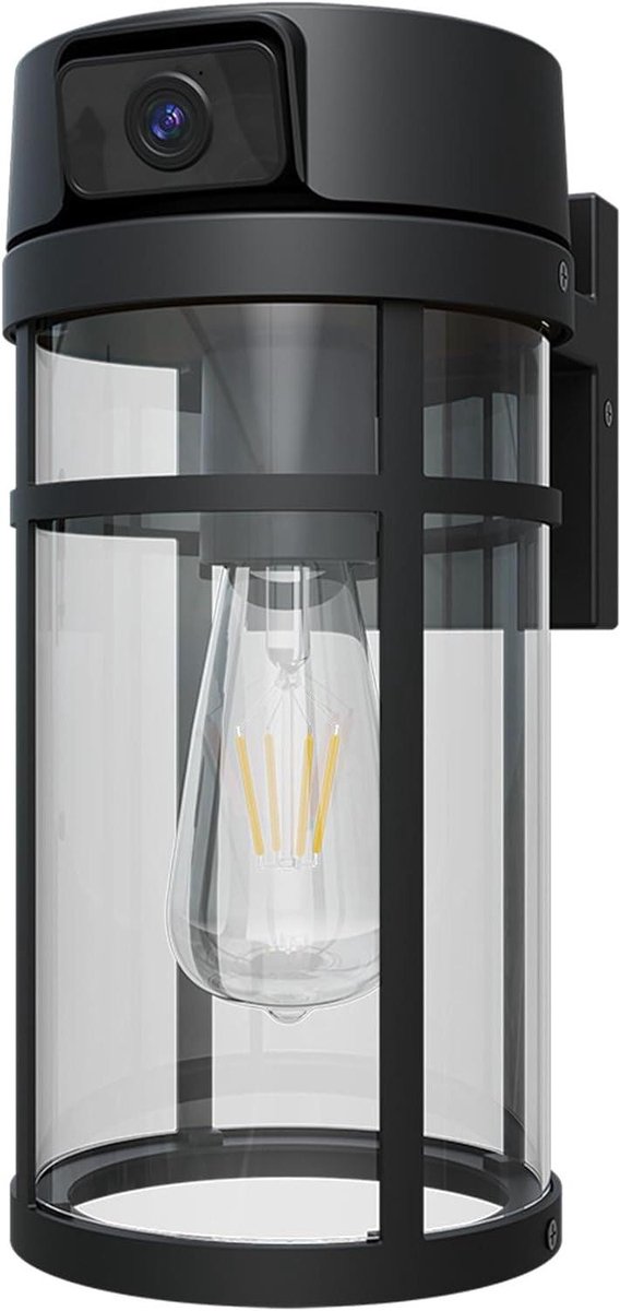 Buitenlamp Camera - Beveiligingslamp Bewegingsmelder - Huis Beveiligen - Full HD Nachtzicht - IP65 Waterdicht - Antraciet