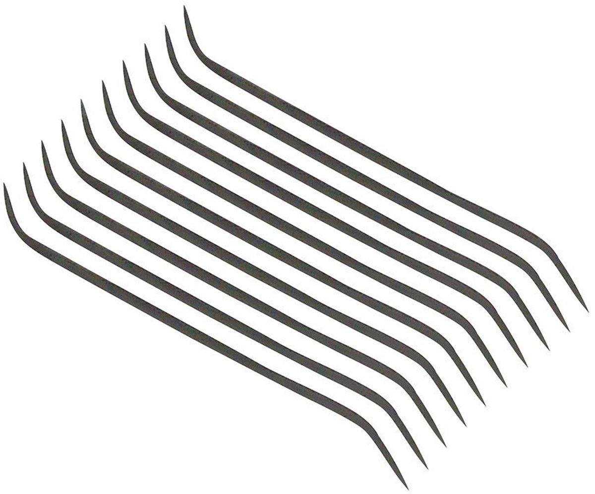 Vijlset - Sleutelvijlen - Metaal Bewerken - Dubbelzijdig - 10 Stuks - Zilver