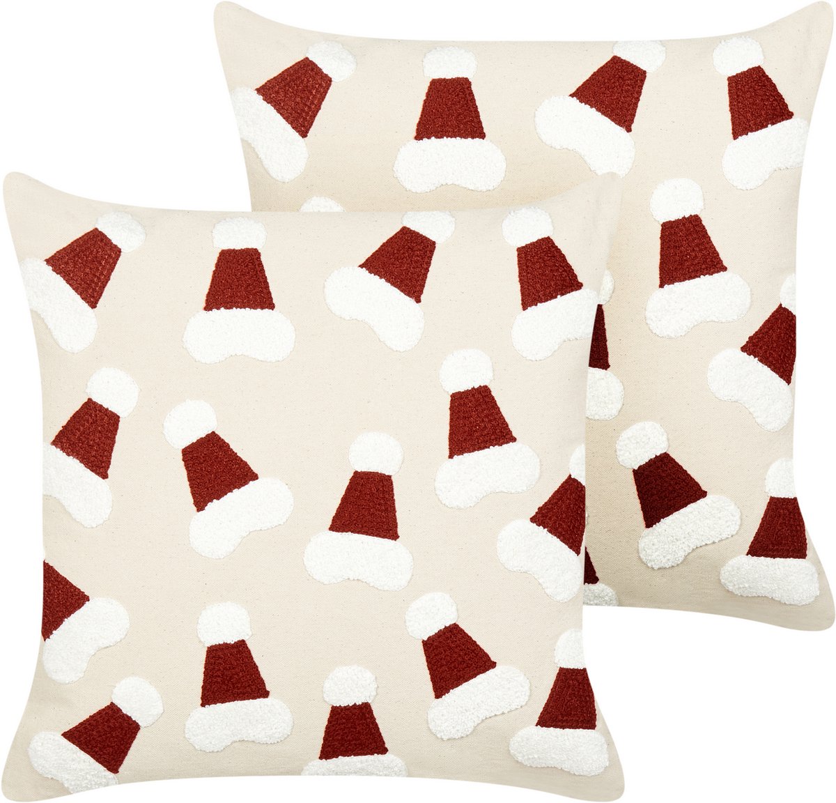 Beliani SUGARPLUM - Sierkussen set 2 - Lichtbeige - 45 x 45 cm - Katoen