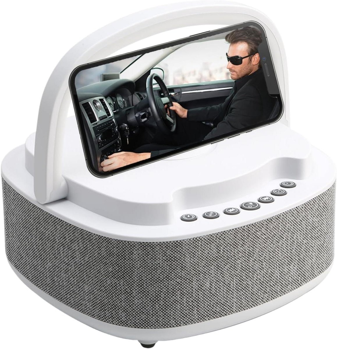 Digitale Wekker - Nachtkastje Speaker - Muziek Luisteren - Draadloze Lader - 180x180x87mm - Zwart