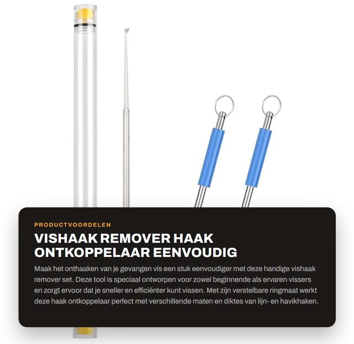 Dailygoods - Vishaak Remover - Haak Ontkoppelaar - Eenvoudig in gebruik - Vissen Tool Set - Geschikt voor alle vissers - 3 stuks